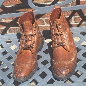 Allen Edmonds Long Branch wing tip boots CXL leather size 12D.